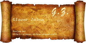 Glazer Zolna névjegykártya